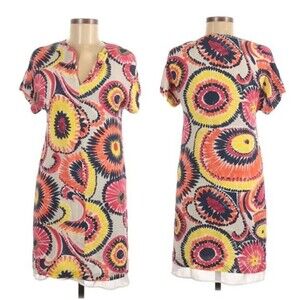 Trina Turk Silk Casual Geometric Short Sleeve Mini Dress Size 2